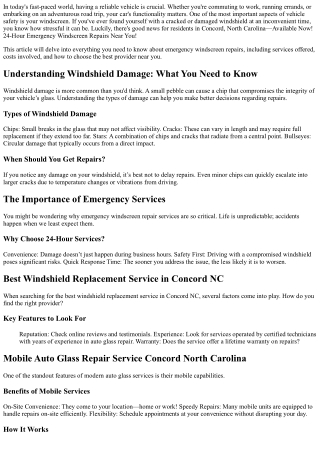 Available Now! 24-Hour Emergency Windscreen Repairs Near You!