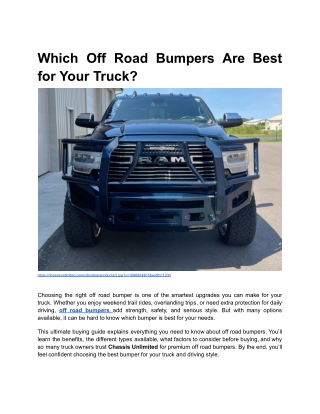 Which Off  Road Bumpers Are Best for Your Truck_