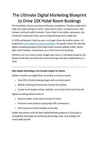 The Ultimate Digital Marketing Blueprint to Drive 10X Hotel Room Bookings