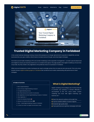 Trusted Digital Marketing Company in Faridabad - digitalHATS