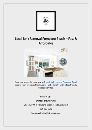 Local Junk Removal Pompano Beach