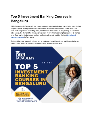 Top 5 Investment Banking Courses in Bengaluru (1)