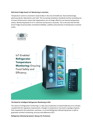 KSA Smart Fridge Guard- IoT Monitoring in real time
