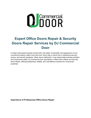 Professional Handicap Doors for Business | Installation & Repair