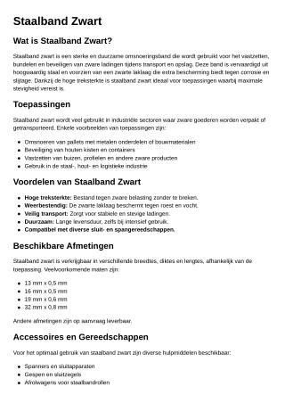 Wat is Staalband Zwart