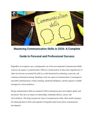 Mastering Communication Skills in 2026_ A Complete Guide to Personal and Professional Success