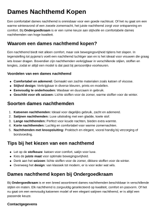 Dames Nachthemd Kopen