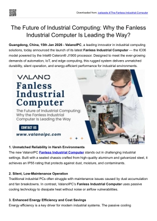 The Future of Industrial Computing Why the Fanless Industrial Computer Is Leading the Way