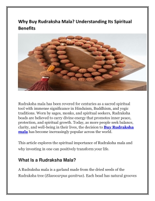 Why Buy Rudraksha Mala-Understanding Its Spiritual Benefits
