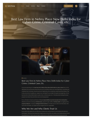 Trusted Law Firm in New Delhi for Cyber Crime & Criminal Matters