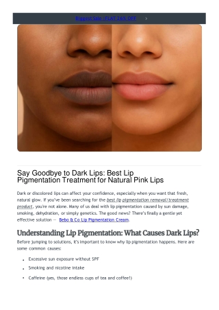 Lip Pigmentation Due To Smoking Treatment Guide