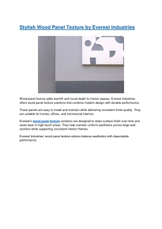 Stylish Wood Panel Texture by Everest Industries