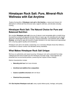 Himalayan Rock Salt – Pure & Natural Mineral Salt | Eat Anytime