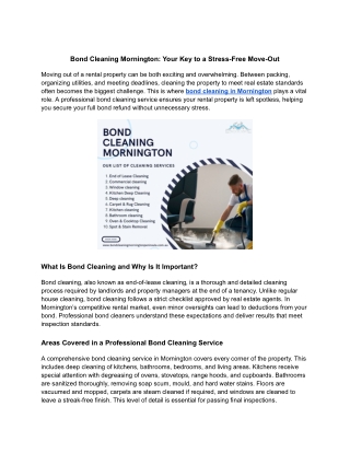 Bond Cleaning Mornington_ Your Key to a Stress-Free Move-Out