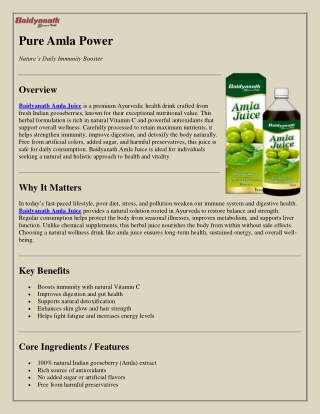 Pure Amla Power – Your Complete Guide to Natural Immunity