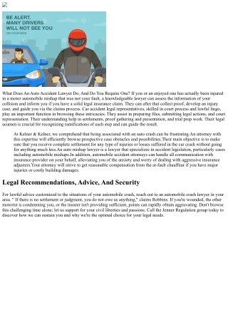 Do You Actually Require A Lawyer After An Auto Accident? Heres The Fact