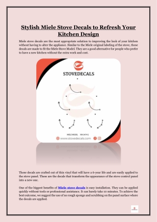 Stylish Miele Stove Decals to Refresh Your Kitchen Design