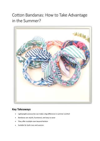 Cotton Bandanas How to Take Advantage in the Summer