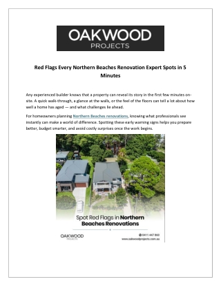 Red Flags Every Northern Beaches Renovation Expert Spots in 5 Minutes