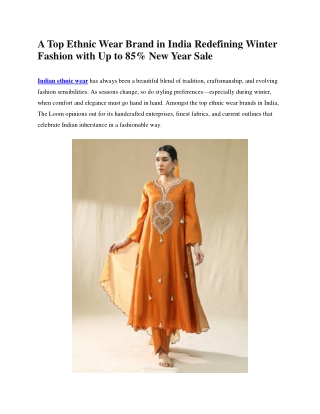 Top Ethnic Wear Brand in India - The Loom Winter New Year Sale