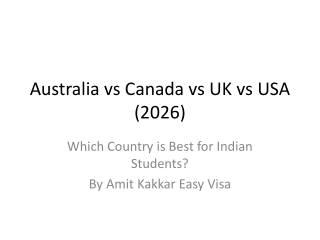 Australia vs Canada vs UK vs USA: Which is Best for Indian Students in 2026?