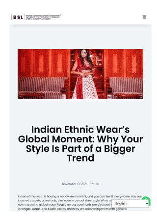 Indian Ethnic Wear’s Global Moment