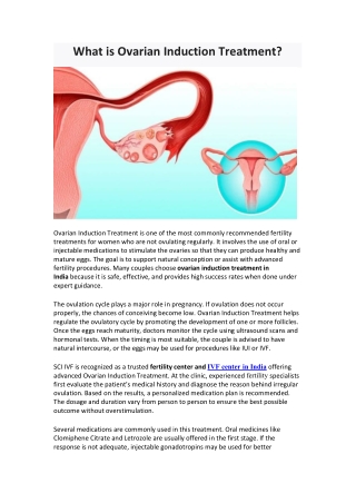 What is Ovarian Induction Treatment