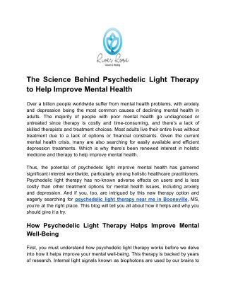 The Science Behind Psychedelic Light Therapy to help Improve Mental Health