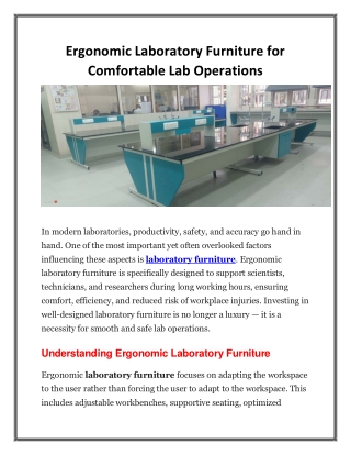 Ergonomic Laboratory Furniture for Comfortable Lab Operations