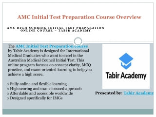 AMC Initial Test Preparation Online Course with Study Material
