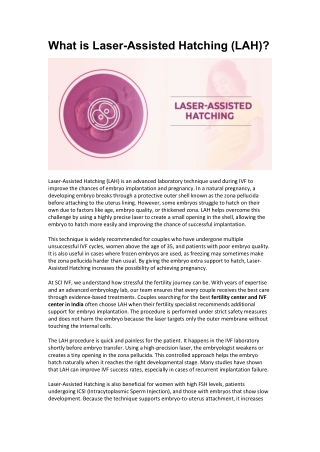 What is Laser-Assisted Hatching (LAH)
