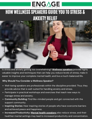 How Wellness Speakers Guide You To Stress & Anxiety Relief