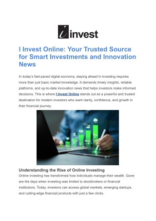 I Invest Online_ Your Trusted Source for Smart Investments and Innovation NewsI