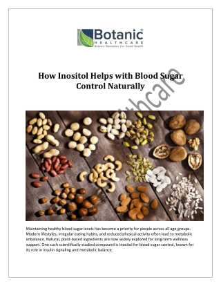Inositol Helps with Blood Sugar Control Naturally