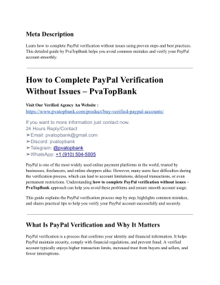 21. Buy Verified PayPal Accounts for Freelancers & Sellers