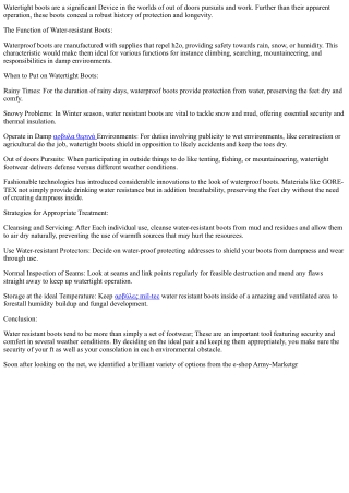 Exploring the World in Waterproof Boots: Your Adventure Awaits