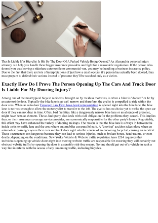 Dooring Accident: Cars And Truck Vs Bike: Understanding Obligation