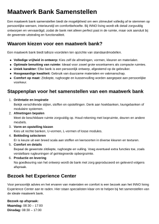 Maatwerk Bank Samenstellen
