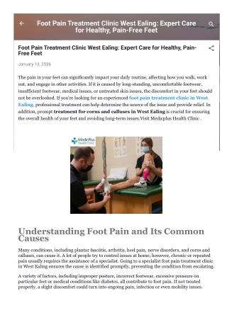 Foot Pain Treatment Clinic West Ealing: Expert Care for Healthy, Pain-Free Feet