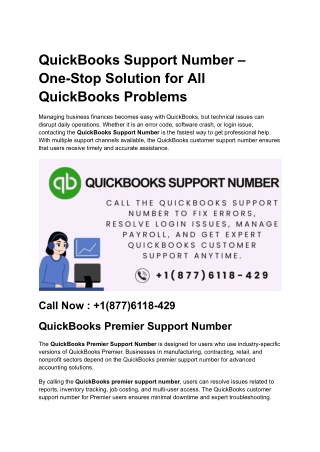 QuickBooks Support Number