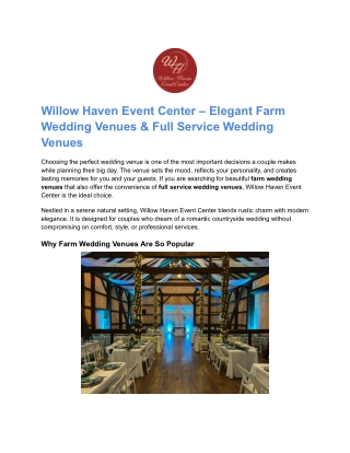 Affordable Barn Wedding Venues at Willow Haven