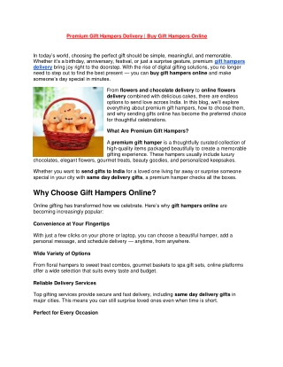 Celebrate with Gift Hampers Online | Gift Hampers Delivery India