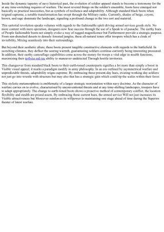 Tactical Trends: The Shift Towards Earth-Toned Military Boots