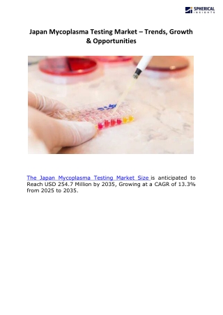 Japan Mycoplasma Testing Market A
