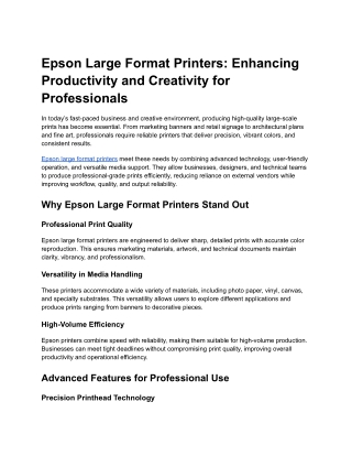 Epson Large Format Printers