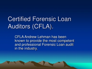 certified forensic loan auditors (cfla).