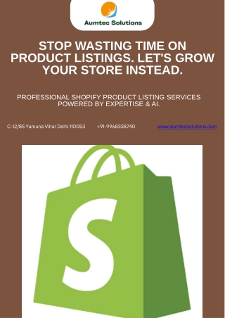 Shopify Product Listing Services: Scale & Grow Your Store