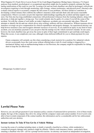 If A Vehicle Vehicle Driver Leaves Lucas, Macyszyn & Dyer Law Practice, Mishap I