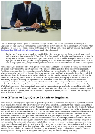 Do I Still Have A Situation If I Wasn't Using A Bike Safety Helmet?