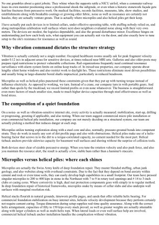 Noise- and also Vibration-Sensitive Sites: Why Micropiles and Helical Piles Exce